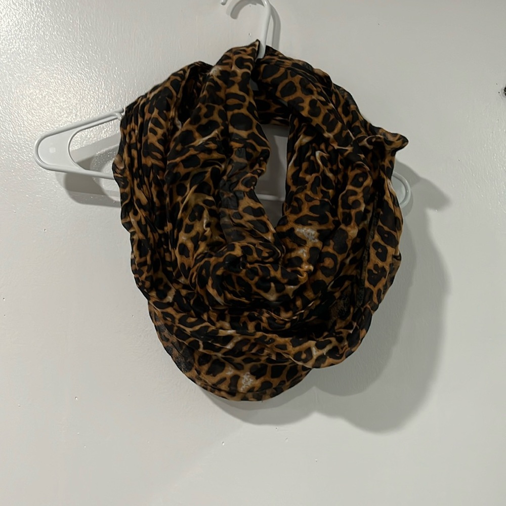 Express Leopard Print Thin Infiniti Scarf
